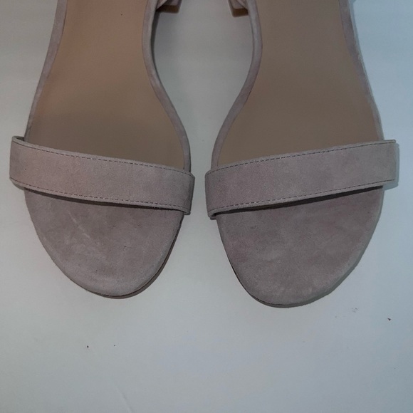 Stuart Weitzman Dancer 35 Raffia Block Sandals Pink Suede - Picture 5 of 12